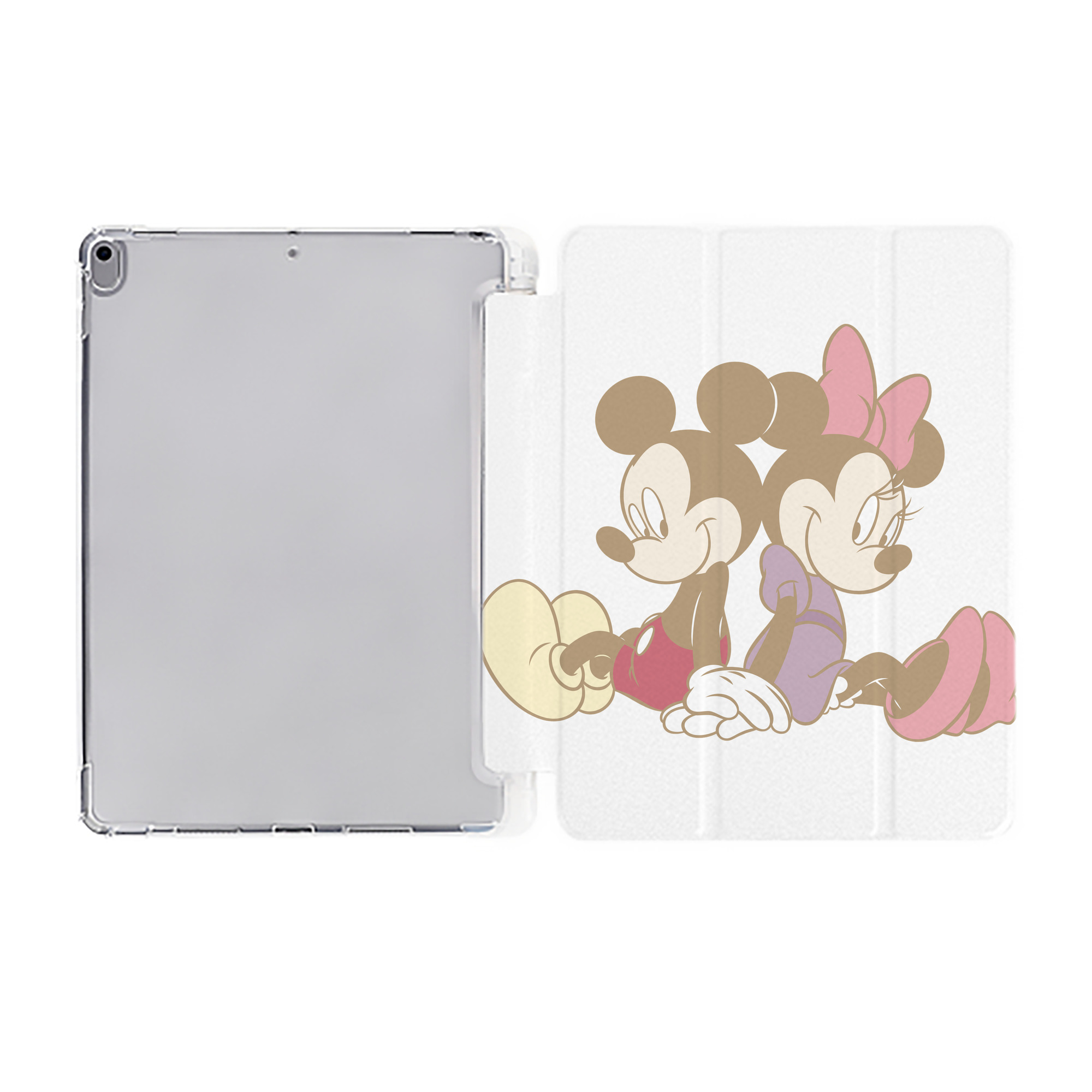 （画像用） ミッキーマウス Mickey Mouse IPad ケース ペン収納付き 三つ折りスタンド PUレザー×シリコン 対応機種9.5/10.5/10.9インチ